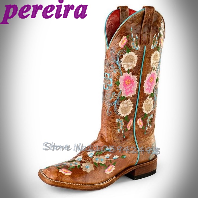 Embroidery Rose - Stivali con fiori ricamati Rose Garden