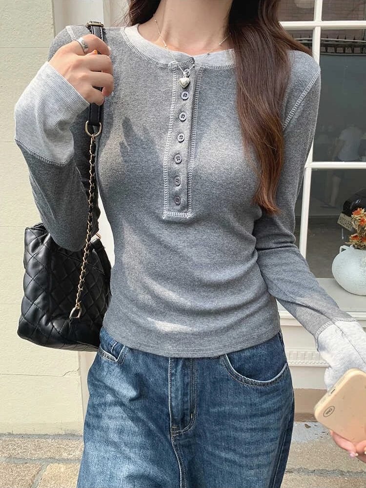 Embroidery Fashion - T-Shirt Patchwork Y2K 2025, Top Grunge