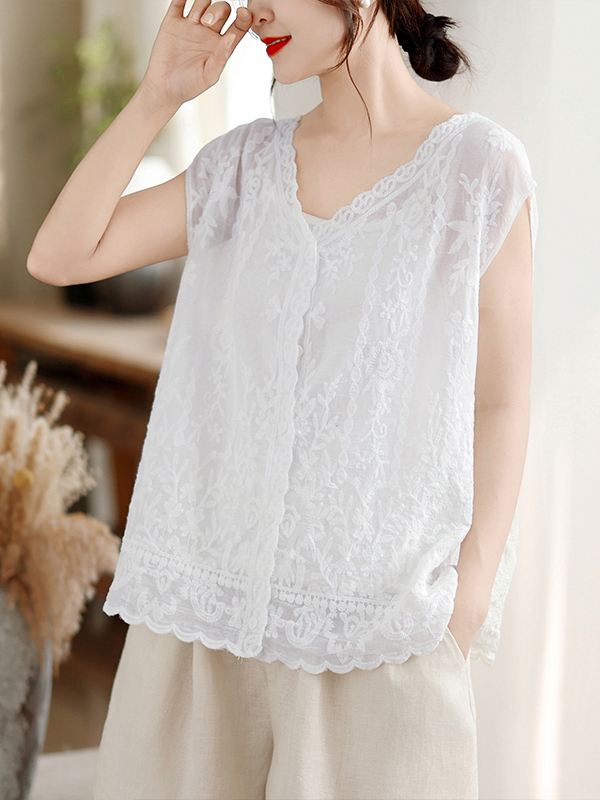 Embroidery Artist - Nuovo Gilet Estivo con Ricami Elaborati,
