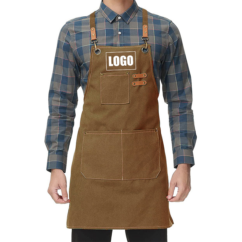 Embroidery Apron - Ricamo personalizzato Logo cucina uomini e
