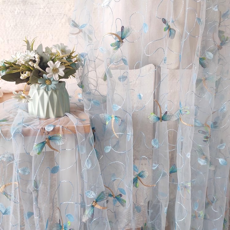 Embroidery Wedding - Tessuto a rete blu rosa da