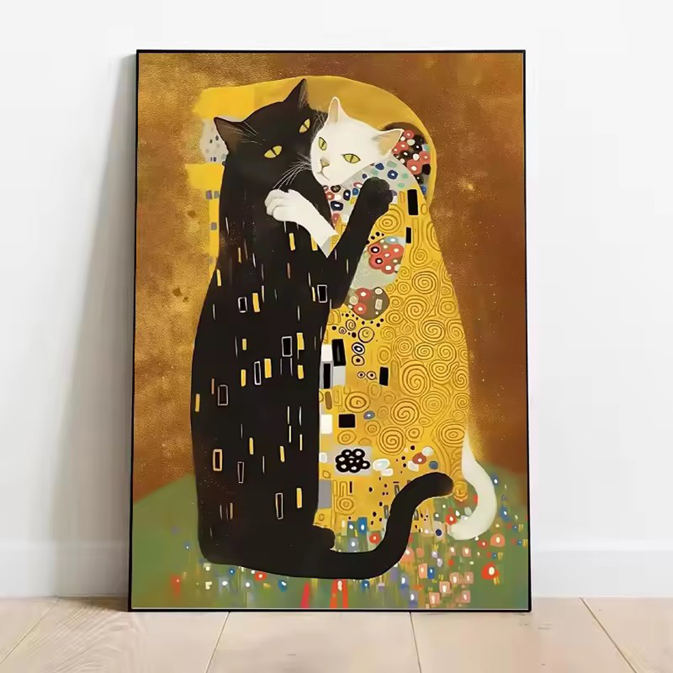 Embroidery Kiss - Kit di pittura diamante 5D Cat