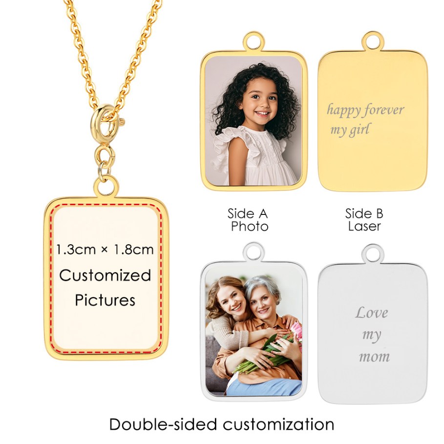Embroidery Charm - Collana con ciondolo bandiera con lettera