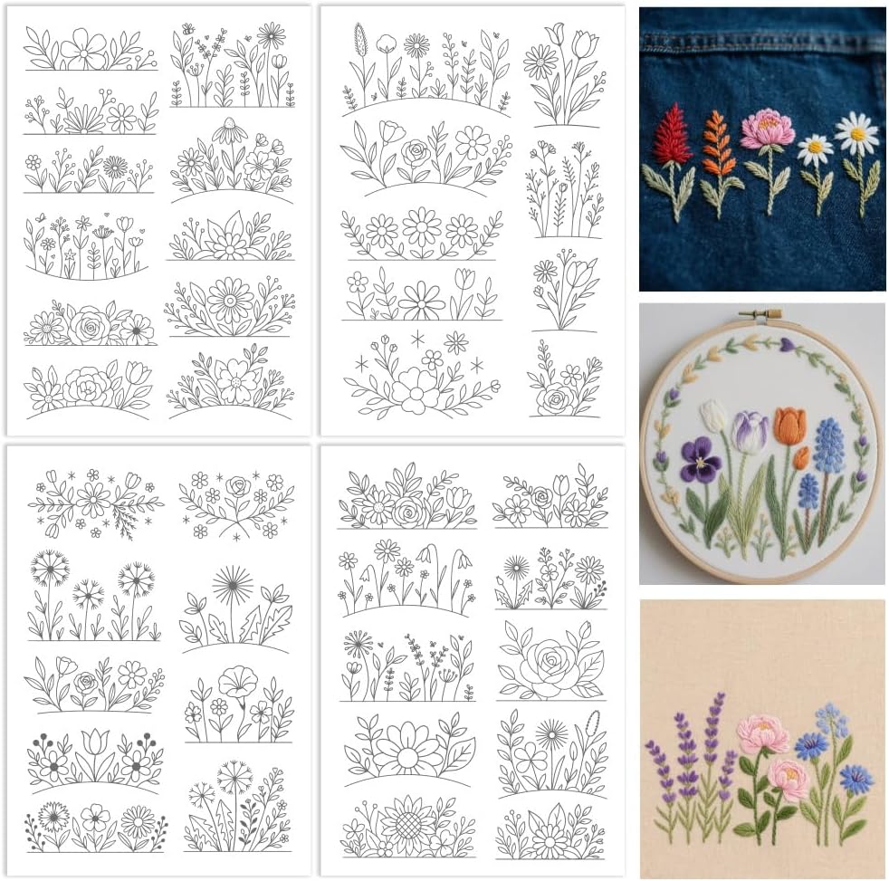 Embroidery Web - Stabilizzatore solubile in acqua con fiori