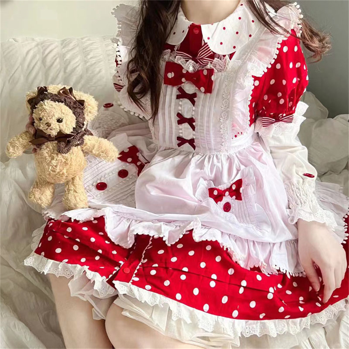 Embroidery Apron - Giapponese Sweet Style Lolita Cosplay Kawaii