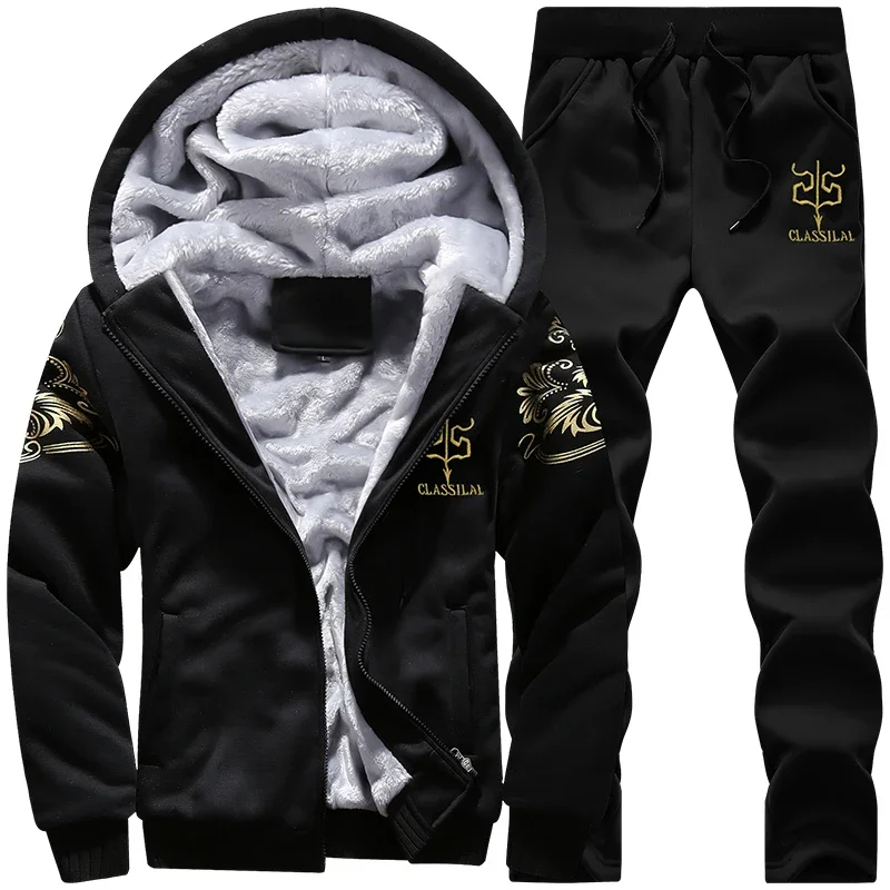 Embroidery Zip Up Hoodie - Set sportivi da uomo autunno inverno