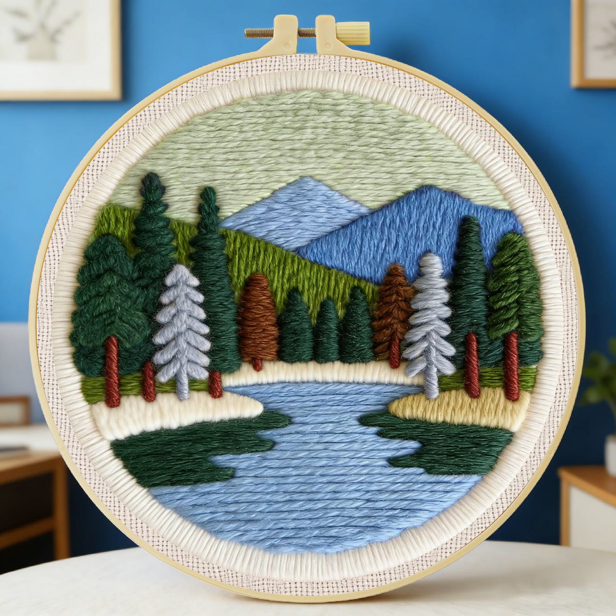 Embroidery Artist - Kit Ricamo Punch Needle Paesaggio 20x20cm/7.87