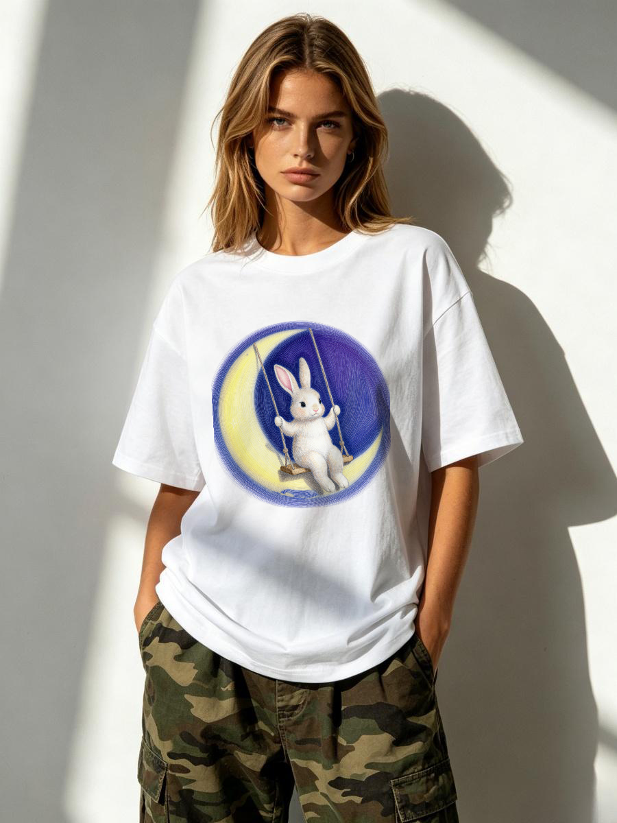 Embroidery Moisturizer - T-shirt con ricamo multicolore, trasporto dell'umidità,