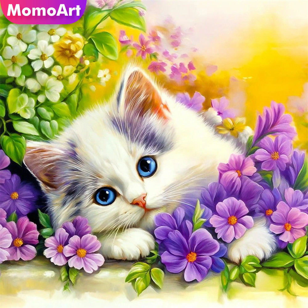 Embroidery Design Patterns Flowers - Momoart Punto Croce Contato Gatto Animale