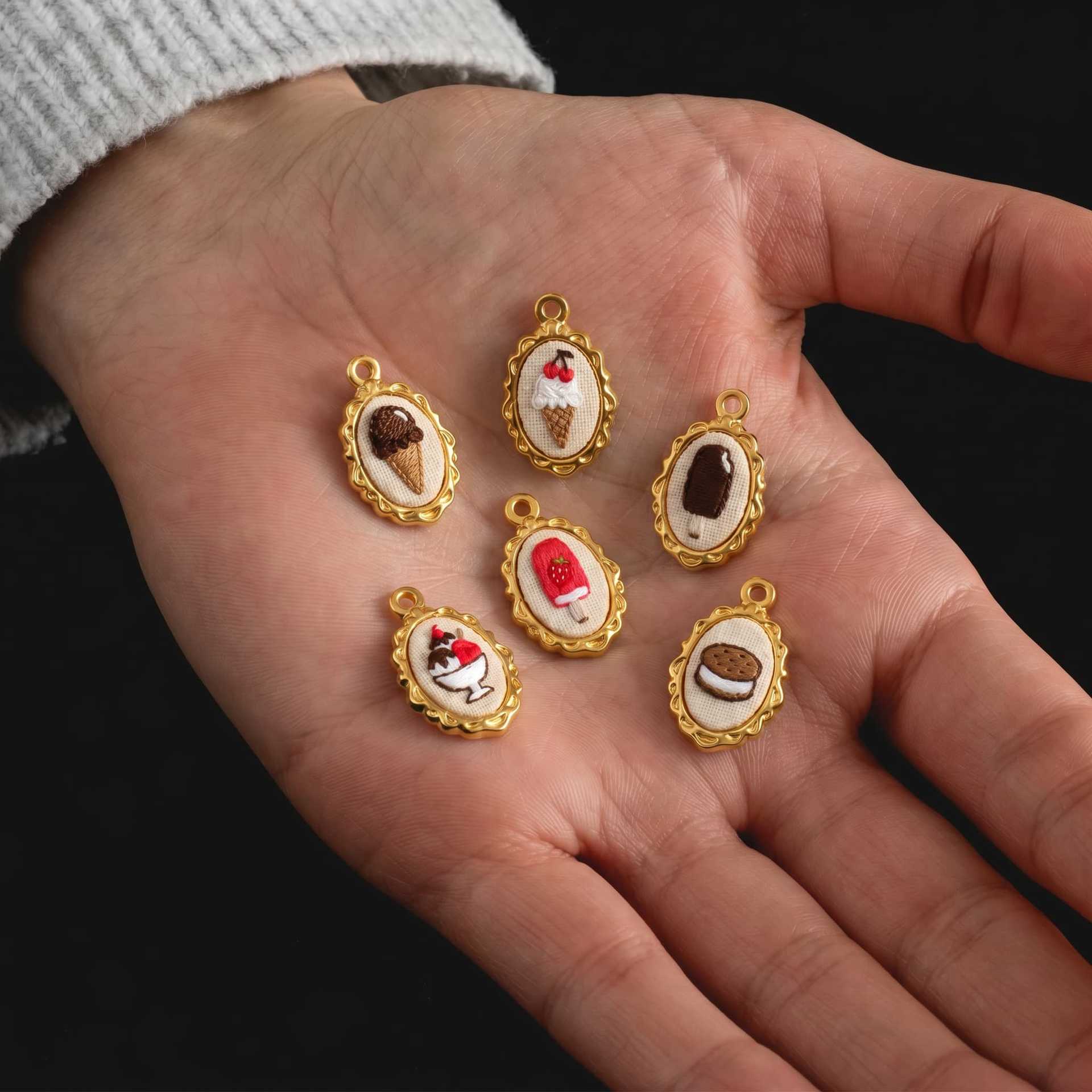 5 Pezzi Ciondoli in Acciaio In - Embroidery Charm recensione e prezzo