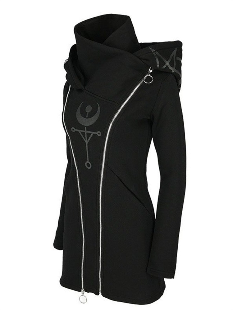 Top a maniche lunghe con stamp - Embroidery Zip Up Hoodie recensione e prezzo