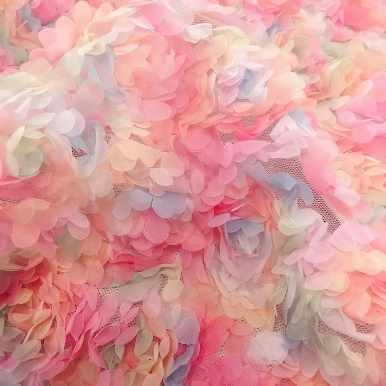 3d chiffon rosa fiore tessuto  - Embroidery Rose recensione e prezzo