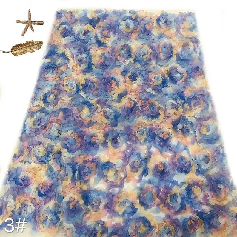 3d chiffon rosa fiore tessuto  - Embroidery Rose recensione e prezzo