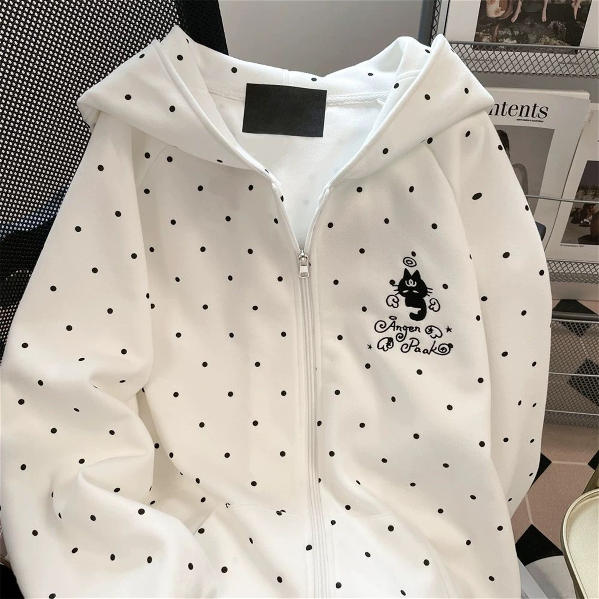 Felpa con cappuccio ricamata c - Embroidery Zip Up Hoodie recensione e prezzo