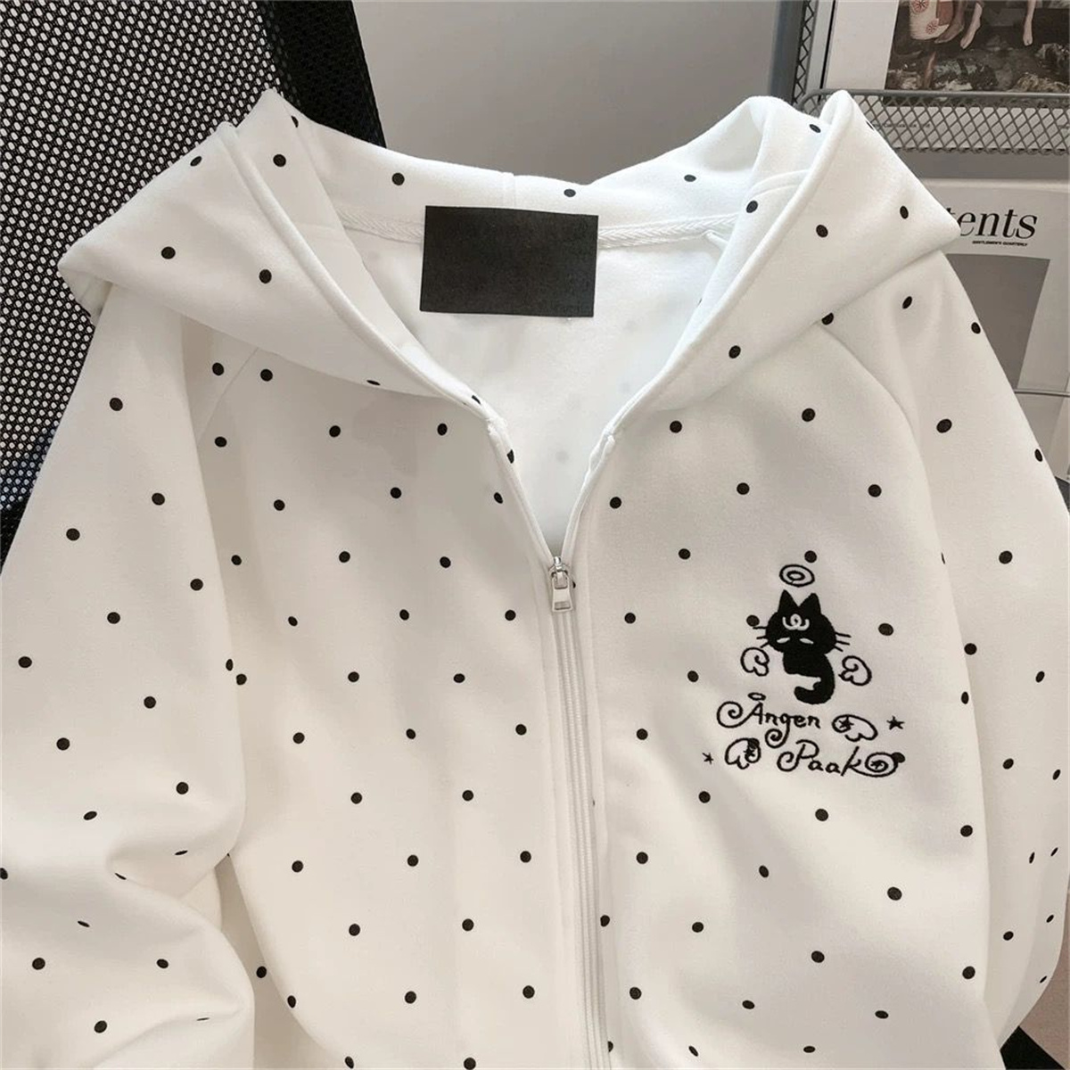 Felpa con cappuccio ricamata c - Embroidery Zip Up Hoodie recensione e prezzo